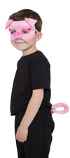 Pig Mask  Tail Childrens Fancy Dress Nose Book Day Accessory Boys Girls