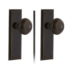 New York Long Plate with Egg & Dart Knob in Timeless Bronze 707518. New With Box