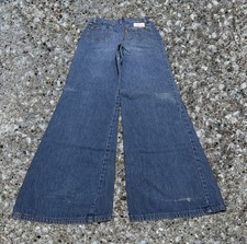 Vintage 70 s Levi s 684 Orange Tab Bellbottom Flare Distressed Denim Jeans 27x32