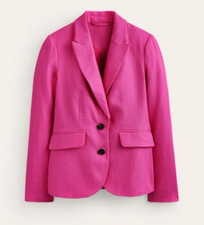 Boden Women's Marylebone Ponte Blazer Hot Pink US Size 2R NWT