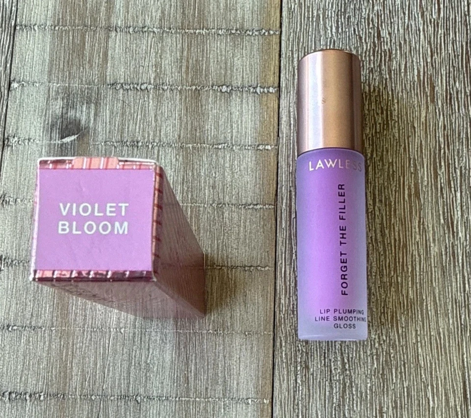 Lawless Forget The Filler Línea Rellenadora de Labios-Brillo Suavizante-Flor Violeta - Nuevo en Caja Foto 2 de 4