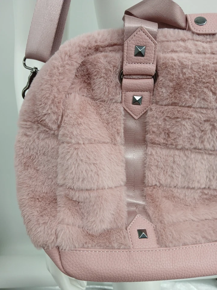 Bolso de Mano CYNTHIA ROWLEY Piel Sintética Cosido Mediano Lona Rosa Mujer Conejito de Nieve Foto 3 de 4