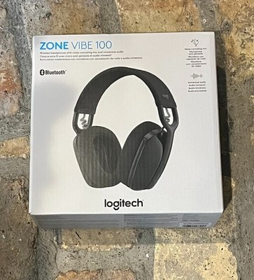 Logitech Zone Vibe 100 Lightweight Wireless Over Ear Headphones Mac/PC Graphite