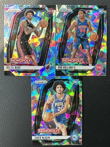 2024-25 Panini Prizm NBA Monopoly ICE Prizm #3 Jared McCain + Ware + Holland (RC)s