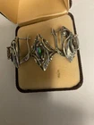 Vintage Sterling Silver Mystic Topaz Omega Earrings And Ring Set