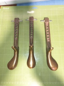  Upright/Vertical Piano Pedal Set, Solid Brass, Set of 3 Pedals