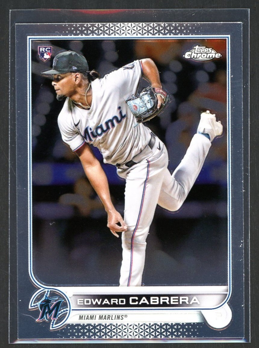 2022 Topps Chrome # 64 Edward Cabrera RC Rookie Marlins