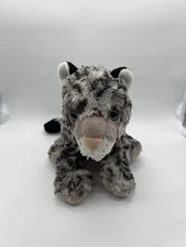 Wild Republic Snow Leopard Cub Stuffed Plush Gray & Black Beanie Paws 9” 2015