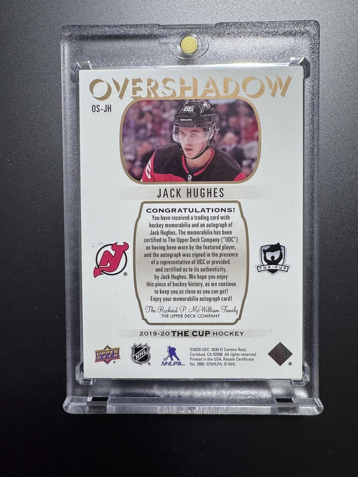 2019-20 Upper Deck The Cup #OS-JH Jack Hughes Overshadow #/25 Foto 2 de 2