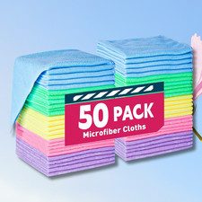 Microfiber Cleaning Cloth Set of 50 Towel Rag Car Polishing Detailing No-Scratch