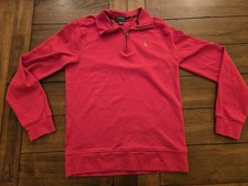 Polo Ralph Lauren Sweatshirt Boys L 14-16 Red 1/4 Zip Mock Neck Pullover