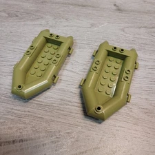Lego 30086c01 Olive Green Raft Small Boat Replacement Part Toy OEM Set of 2