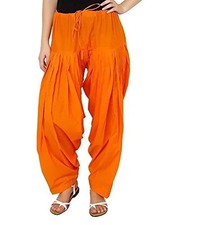 Women's Orange Cotton Ready Made Salwar Regular Fit Ethnic Cotton Free size