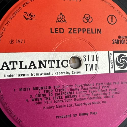 Led Zeppelin Led Zeppelin IV Plum lbl, ver. 5. A3/B3 1971 UK vinyl