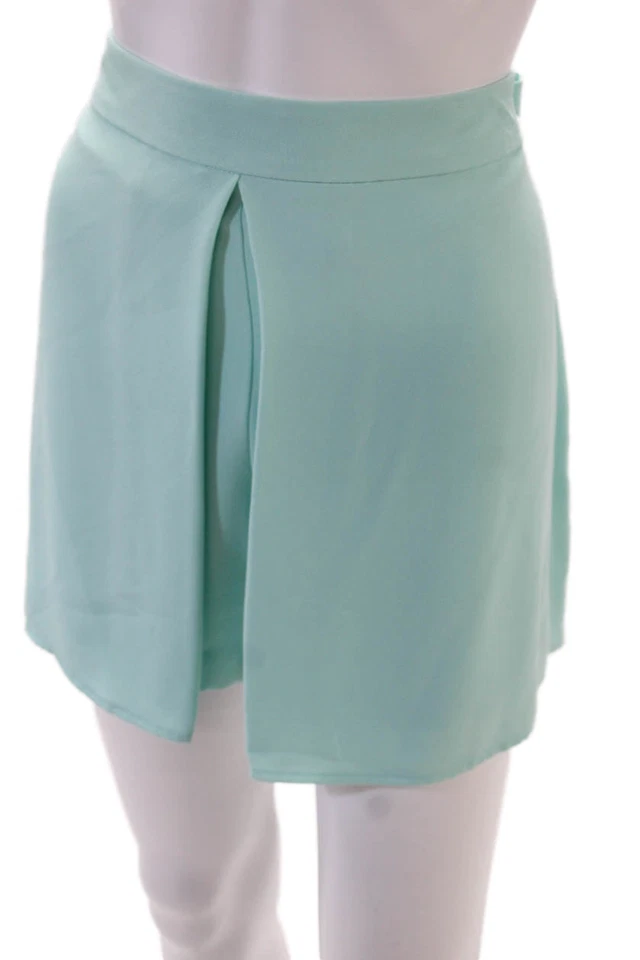 Shorts social Trina Turk feminino plissado zíper lateral cintura média azul tamanho 16 - Imagem 2 de 4