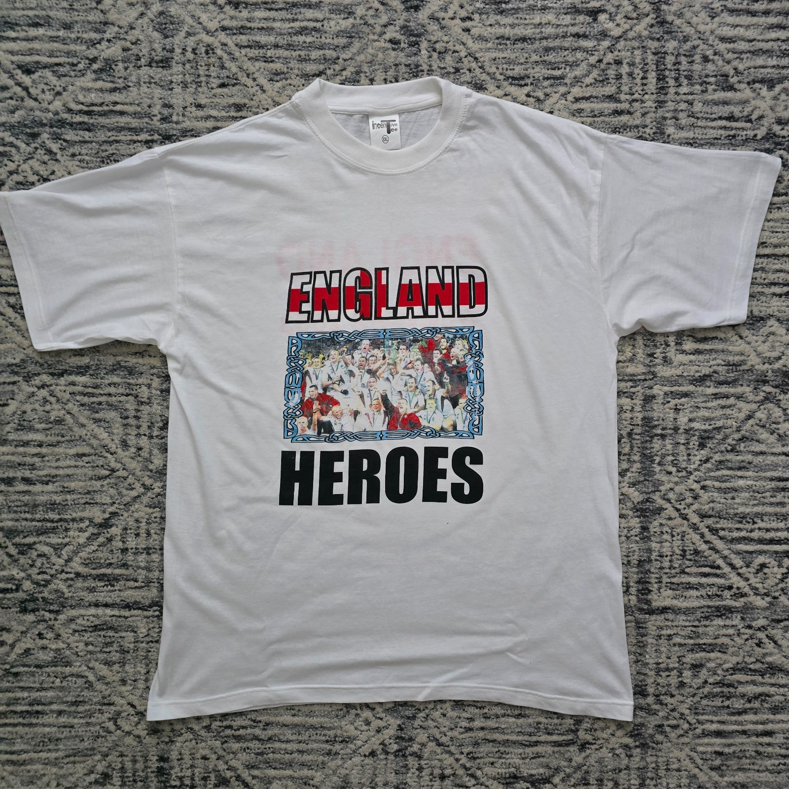 England Heroes 2003 Retro Rugby World Cup Winners Graphic Print T-shirt XXL Y2K