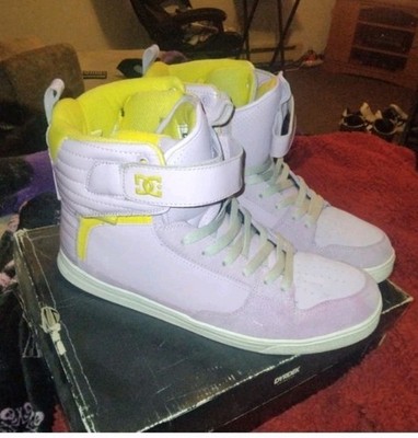 Vintage DC Shoes Men's Royal High Tops Orchid Bouquet & Yellow