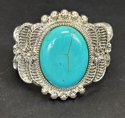 Native American Navajo Style CN Turquoise 6-1/2'' Cuff Bracelet 112 grams ~ T717E