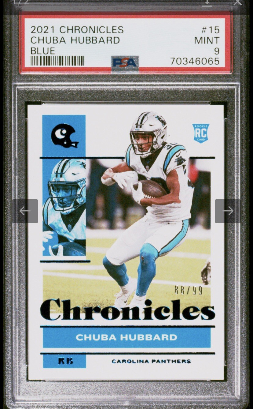 Chuba Hubbard Panini Chronicles #15 Blue