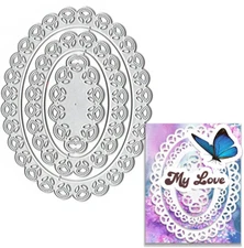 Oval Nested Frame Cutting Dies for Card Making and Photo Album Decorations, Holl