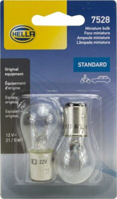 Hella 7528TB Minature Bulb 7528 12V 21/5W Bay15D S8 (2 Pack)
