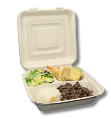 Clamshell Take Out Food Containers [9x9 3 Compartment Heavy-Duty](250 ...