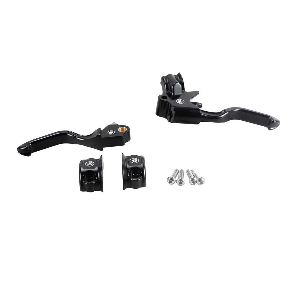Black Easy Pull Clutch Brake Levers for Harley 96-17 Dyna FXDC FXDB FXDF FXDWG Foto 2 de 4