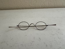 Antique Silver Tone Metal Frame Spectacles / Glasses Oval Lens