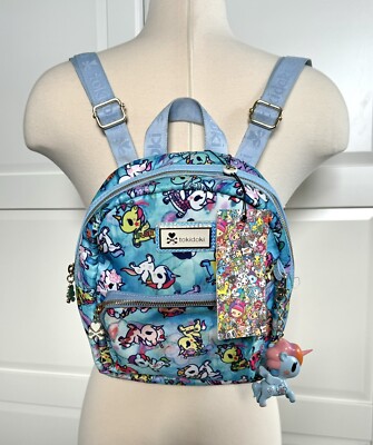 Tokidoki Light Blue Watercolor Paradise Mini Backpack- NWT - With