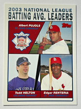 2004 Topps Base Set Albert Pujols Helton Renteria #343 League Leaders