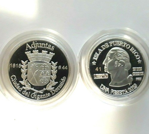 Peseta Adjuntas 2019 Serie Pueblos Puerto Rico Plata Boricua Silver Quarter - Bild 5 von 12