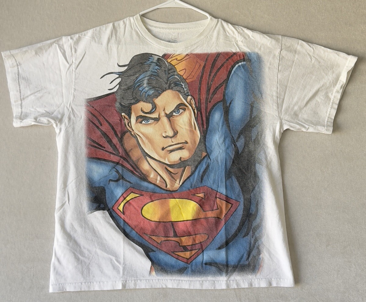 VINTAGE - Superman White Short Sleeve T-Shirt - TM & DC Comics