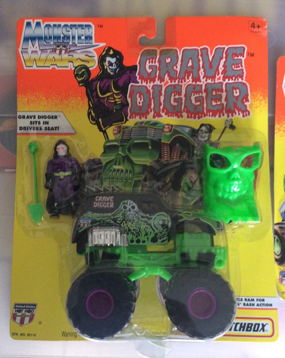 MATCHBOX MONSTER WARS GRAVE DIGGER LOT 2 LARGE SMALL GRAVE