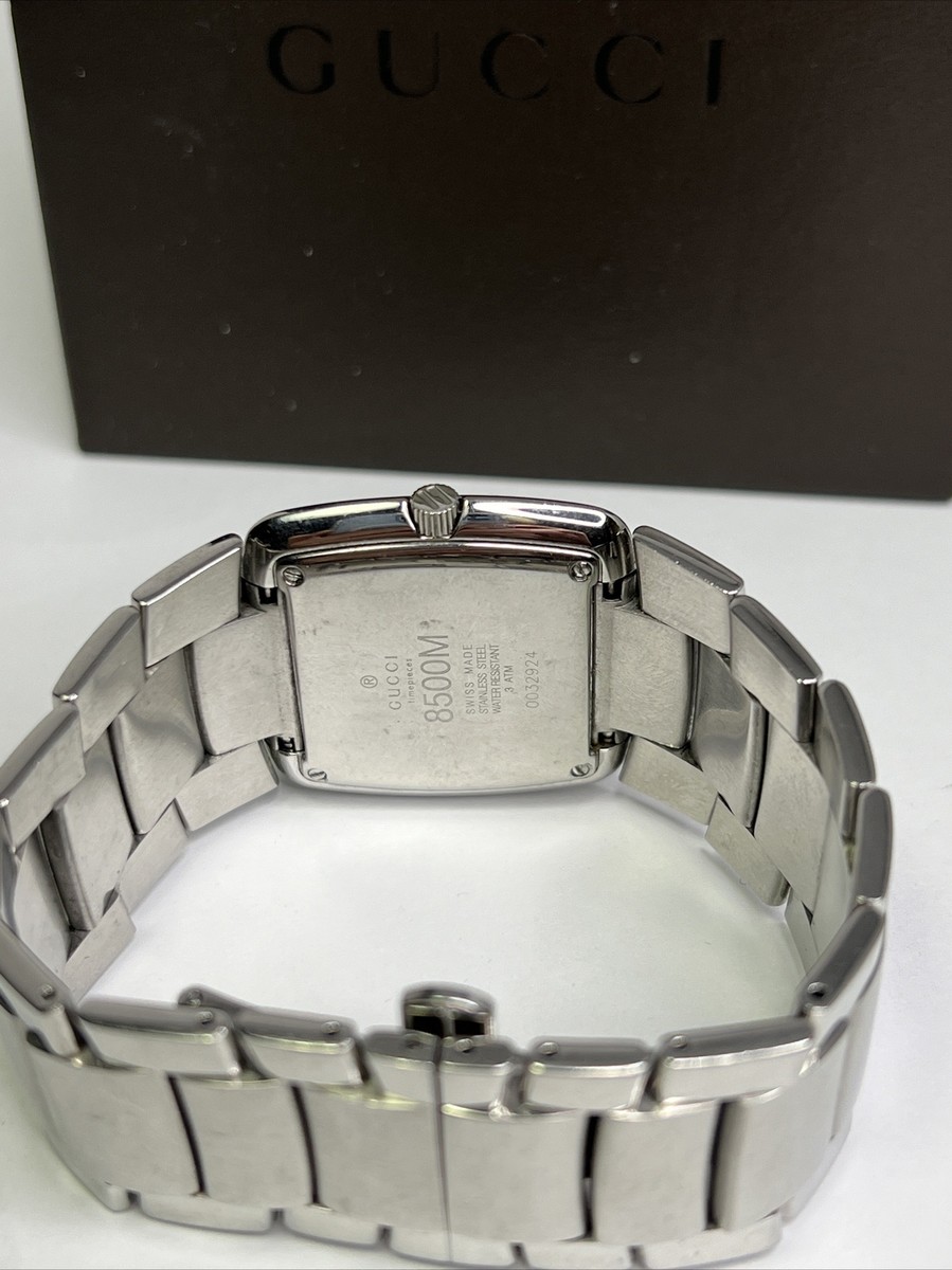 Gucci 8500M Stainless Steel Silver Dial Men's Date Watch Box