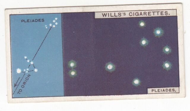 Vintage 1928 ASTRONOMY Trade Card Constellation THE PLEIADES