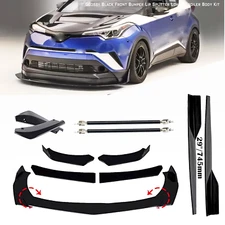 For Toyota C-HR CHR Front Rear Bumper Lip Chin Spoiler Splitter Glossy Black