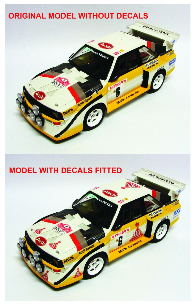 HB AUDI SPORT S1 QUATTRO 1986 RALLY DECALS FOR AUTOART 1:18 MODEL