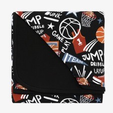 Little Sleepies SLAM DUNK Basketball Large Cloud Bamboo Blanket NEW