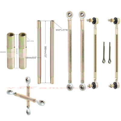 70mm-380mm M10 10mm Tie Rod End Ball Joint Link for ATV UTV Quad 4 Wheeler Trike