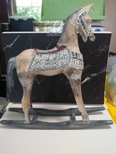 Vintage Wooden Rocking Horse Statue