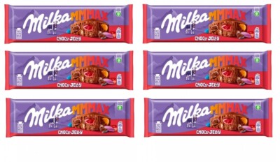 (Pack of 6) Milka MMMAX Choco Jelly Alpine Milk Chocolate Bars 6x250g / 6x8.19oz