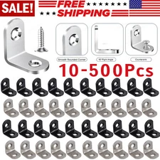 LOT Black L Bracket Corner Brace Sets Stainless Steel Home 90 Degree Right Angle