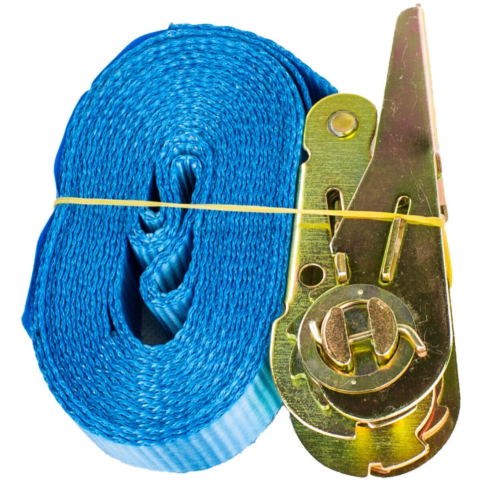 Spanngurt einteilig 4m - 6m lang 25mm breit 800 Kg daN Blau Zurrgurte Spanngurte - Bild 2 von 4