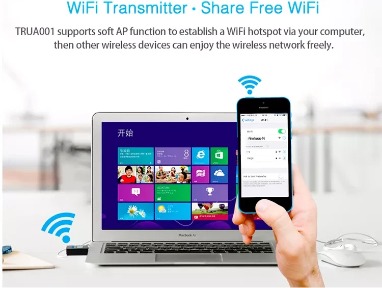Wireless WiFi Adapter USB Receiver Booster Laptop Desktop PC Network LAN Adapter - Image 4 of 4