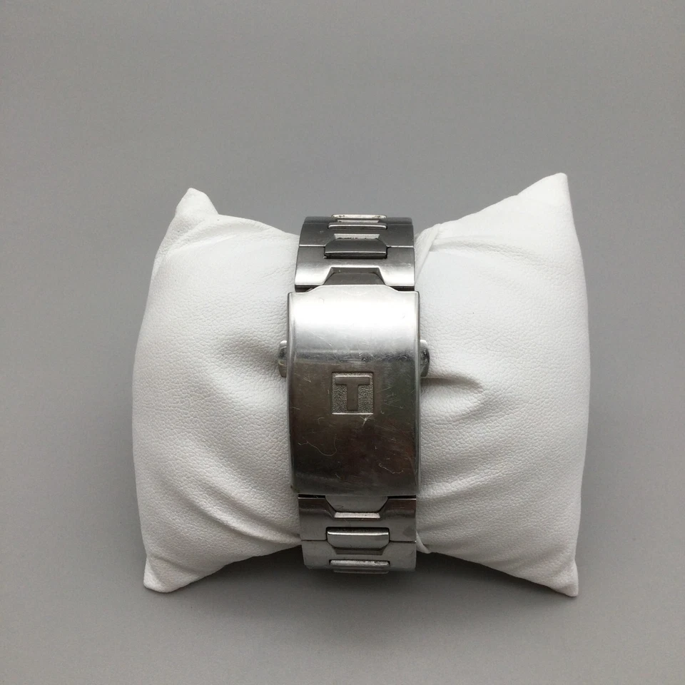 Tissot T Touch Watch Men 42mm Silver Tone Black Dial Swiss New Battery 6.75" - Image 3 of 4