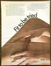 1968 Sears Cling-Alon Hosiery Stockings Print Ad Fit To Be Tried