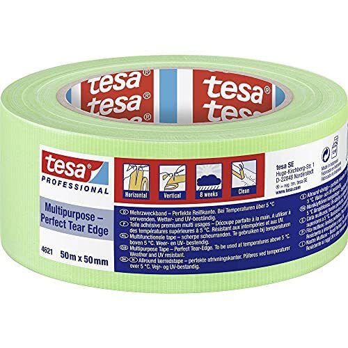 Tesa 04621-00014-00 - Nastro adesivo in tessuto, 50 m x 50 mm, colore: verde chi