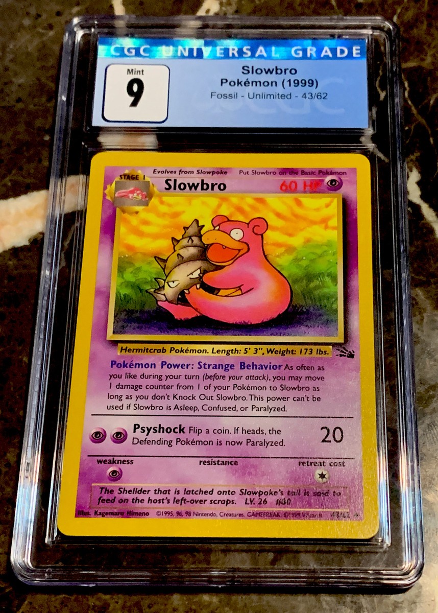1995 slowbro pokemon card value (54/106) - Great Encounters POWER) [1P] Psyshock (30) Flip a coin 1999 POKEMON FOSSIL SLOWBRO #43