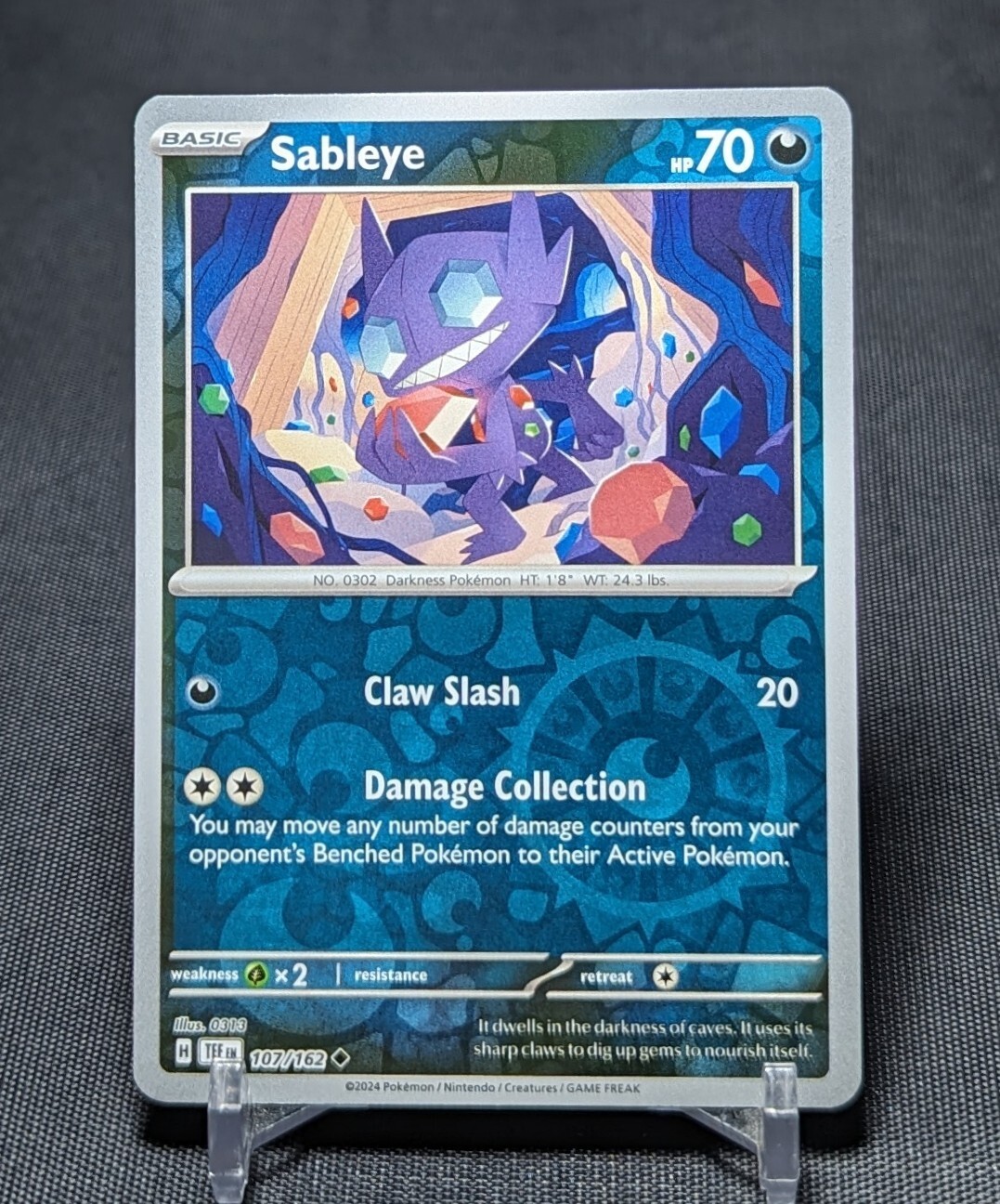 Sableye Uncommon Reverse Holo Darkness Temporal Forces Pokemon TCG Card 107/162