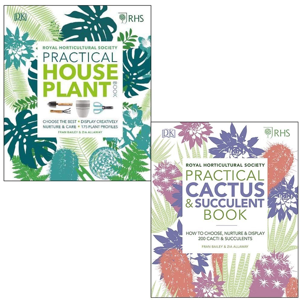 RHS Practical House Plant,Cactus and Succulent 2 Books Set by Zia Allaway NEW